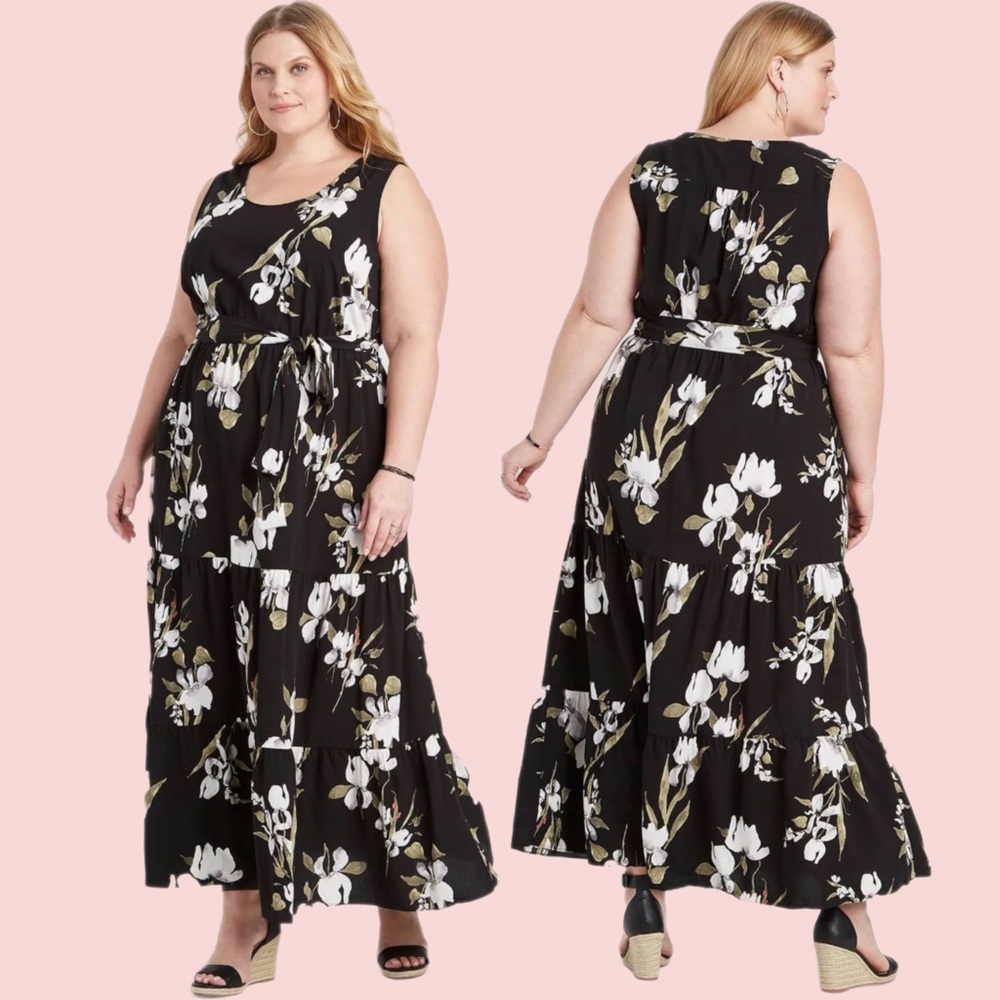 Ava & Viv Dresses | Floral Dress | Color: Black/White | Size: 1X
